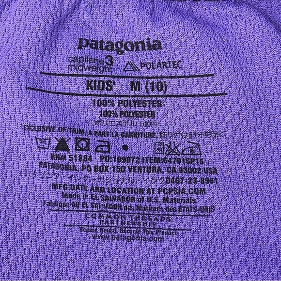 Patagonia Capilene 3 Midweight Polartec Baselayer Pants Sz M (8-10) Kids - Picture 4 of 8